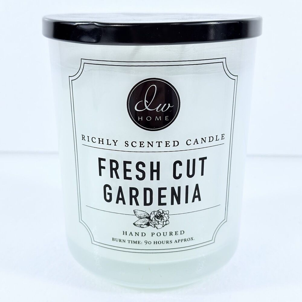 NEW DW Home Fresh Cut Gardenia Richly Scented Jar Candle Floral Hand Poured 90hr
